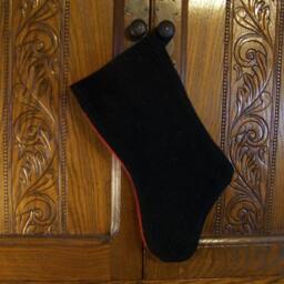 Christmas Stocking - Red With Beading - thumbnail 2