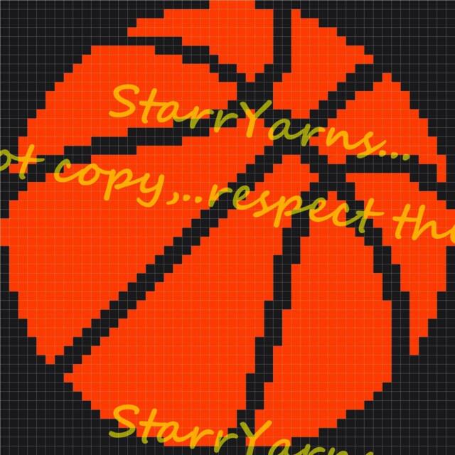 Basketbal Crochet Throw Pillow Or C2C Graph Pattern