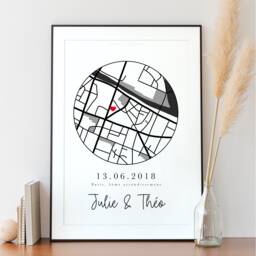 Personalized Meeting Place Illustration PDF, A5, A4, A3 - Couple, Family, Friends, Gift, Wedding, Map - thumbnail 1
