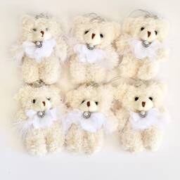 Ivory Teddy Bear Christmas Ornament Plush Princess - thumbnail 2