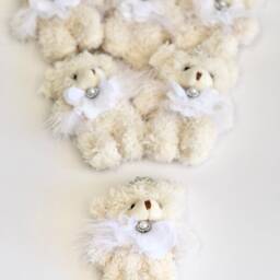 Ivory Teddy Bear Christmas Ornament Plush Princess - thumbnail 3