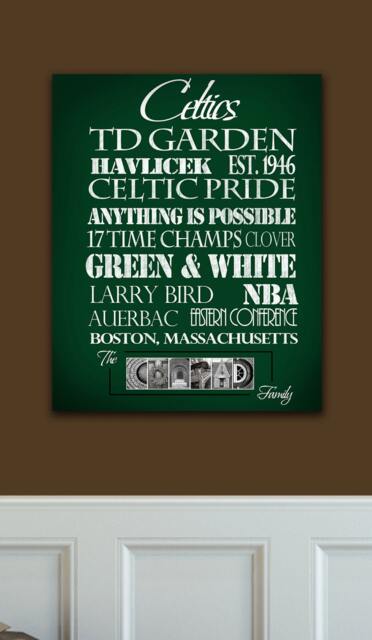 Boston Celtics Print Or Canvas, Massachusetts, Larry Bird, Celtics Basketball, Sports Art, Typography, Nba Subway Art - image 1