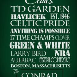 Boston Celtics Print Or Canvas, Massachusetts, Larry Bird, Celtics Basketball, Sports Art, Typography, Nba Subway Art - thumbnail 2