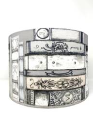 Books Lampshade, Library Lamp Shade, Grey Literature Light For Table Lamps Or Ceiling Lights - thumbnail 1
