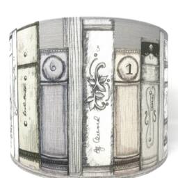 Books Lampshade, Library Lamp Shade, Grey Literature Light For Table Lamps Or Ceiling Lights - thumbnail 4