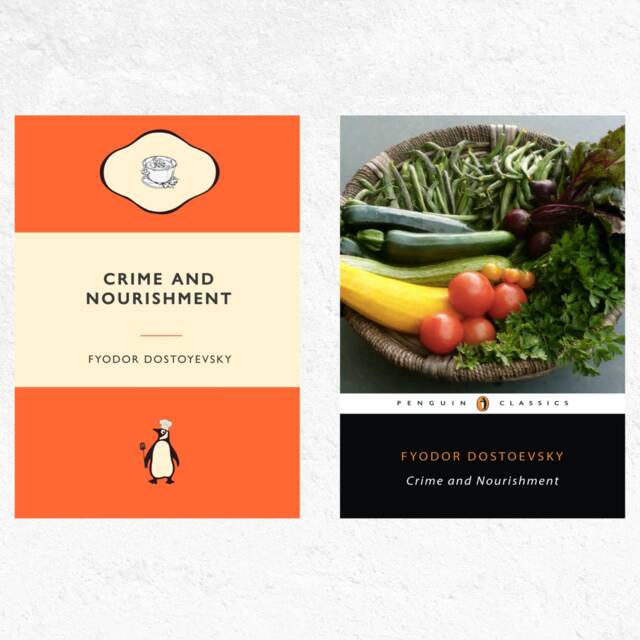Crime & Nourishment Poster, Dostoevsky Food Pun, Penguin Classic - image 1