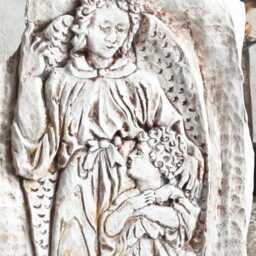 Blessing Icon Plaster Art Wall Sculpture Ornament, Bas Artwork Relief Panel, Textured Gypsum Portrait, Catholic Religious - thumbnail 3
