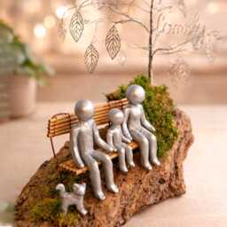 10 Year Anniversary Gift Tin Aluminum 10Th Personalized Family Tree Wedding Women Men Wife Husband Ten Her His 60Th Birthday Sculpture - thumbnail 4