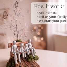 10 Year Anniversary Gift Tin Aluminum 10Th Personalized Family Tree Wedding Women Men Wife Husband Ten Her His 60Th Birthday Sculpture - thumbnail 3