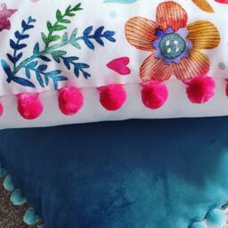 Woodland Animals Cushion, Pink Woodland Nursery Colourful Sofa Cushions, Bedroom Pillow, Kids Room Decor - thumbnail 2