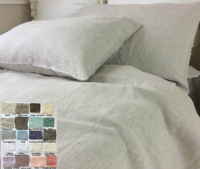Natural Linen Duvet Cover, Multiple Colors - 40 Bedding, Available in Queen, King, Twin, Full, Custom Size Welcome - image 1