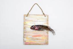 Original Wood Fish Sculpture, 5Th Anniversary Gift, Real Palm Leaf Art, Coastal Wall Decor, Reclaimed Fish, Sustainable Marine Art