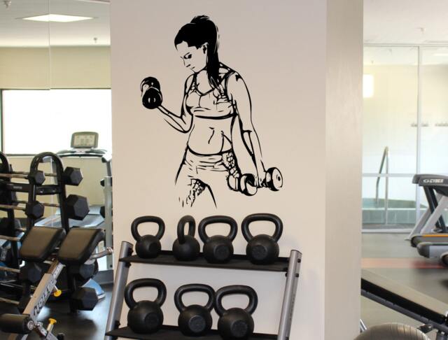 Fitness Gym Wall Decal Athletic Sport Vinyl Sticker Bodybuilding Home Decor Ideas Interior Art 1(Fmf - image 1