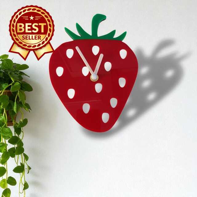 strawberry Shaped Clock - Bespoke Size & Shapes Made - Engraving Services - image 1