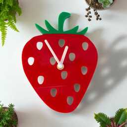 strawberry Shaped Clock - Bespoke Size & Shapes Made - Engraving Services - thumbnail 3
