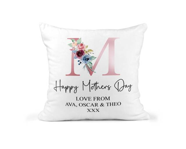 Personalised Mother's Day Gift, Mothers Cushion, Custom Gift For Mum, Keepsake, Present, Throw Pillow, Floral - image 1