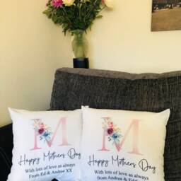 Personalised Mother's Day Gift, Mothers Cushion, Custom Gift For Mum, Keepsake, Present, Throw Pillow, Floral - thumbnail 2