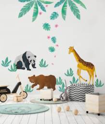 Wild Animals Wall Decals Peel & Stick Nursery Decor - thumbnail 1