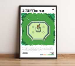 The Legend Of Zelda A Link To The Past - 1991 Snes Poster - Video Game Art Print Gaming Gift A5-A4-A3-A2-A1 Unframed For Frame - thumbnail 1
