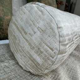 "Luxury Bed Cushion, Accent Modern Cream Natural Decorative Pillow For Sofa Or Bed, Designer Fabric, Cylinder Bolster 16""x6" - thumbnail 2