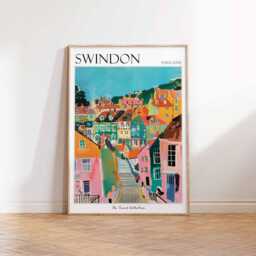 Swindon Travel Poster England Botanical Art Print - thumbnail 3