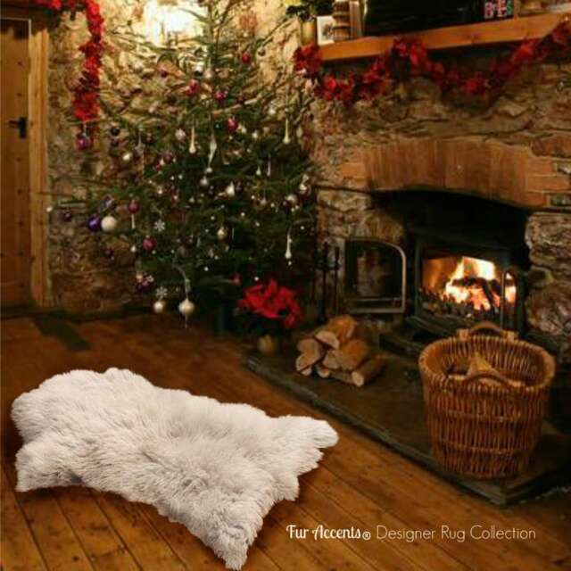 Plush Faux Sheepskin Rug - Shag Throw Rug, Animal Friendly Fur Accents Usa - image 1