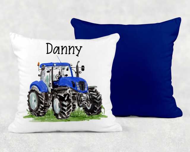 Personalised Watercolour Tractor Cushion, Cuddle Pillow, Birthday Gift, Farm, Kids, Adults, 4 Colours - image 1