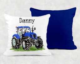 Personalised Watercolour Tractor Cushion, Cuddle Pillow, Birthday Gift, Farm, Kids, Adults, 4 Colours - thumbnail 1