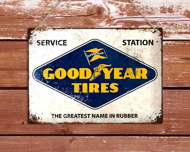 Goodyear Tires Metal Sign Vintage Garage Art Decor - image 1