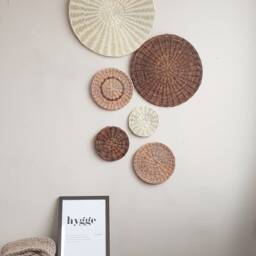 Boho Wicker Wall Basket Plates - Set Of 6 - thumbnail 4