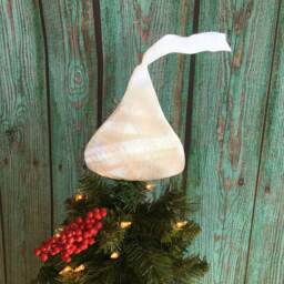 Candy Kiss, Hershey Silver, Christmas, Tree Topper, Unique, Holiday, Themed Wall Art, Yard Stake, Metal, Decoration - thumbnail 2