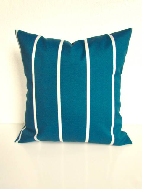 Sale Teal Outdoor Pillows Pillow Covers Blue Pillows Stripe 16 18x18 20 Green Gray Striped Clearance - image 1