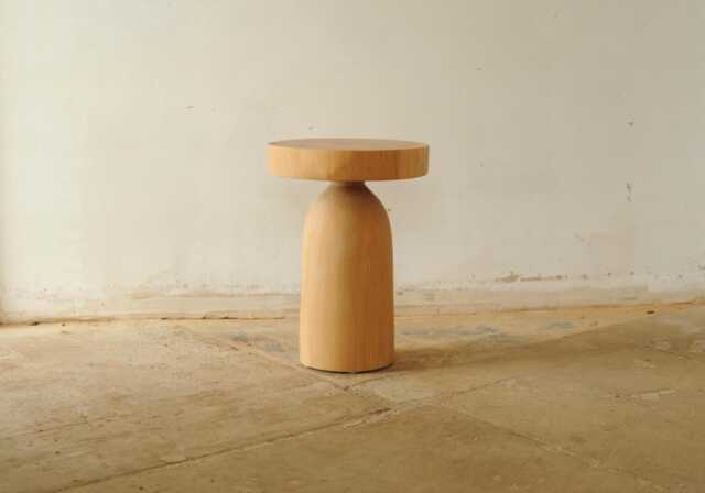 Wooden, Round, Handmade, Side Table - image 1