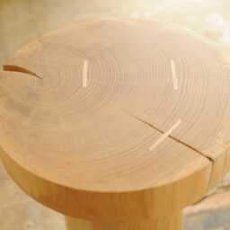 Wooden, Round, Handmade, Side Table - thumbnail 2