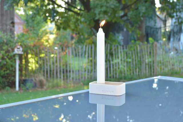 Candle Holder For Stick Candles Made Of Concrete & Oak, Handmade Stylish Unique Pieces, A Great Gift Idea - image 1