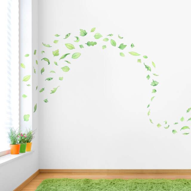 Leaf Fabric Wall Decal - Woodland Leaves Nursery Art Kids Stickers - image 1