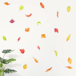Leaf Fabric Wall Decal - Woodland Leaves Nursery Art Kids Stickers - thumbnail 2