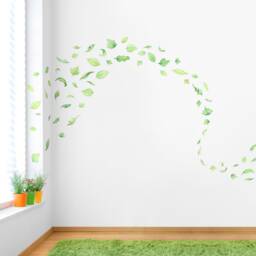 Leaf Fabric Wall Decal - Woodland Leaves Nursery Art Kids Stickers - thumbnail 1