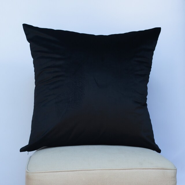 Bella Plain Velvet Extra-Large Cushion. Black Supersoft Chenille. Modern & On-Trend Home Accessory. 23X23 - image 1