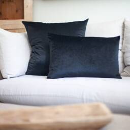 Bella Plain Velvet Extra-Large Cushion. Black Supersoft Chenille. Modern & On-Trend Home Accessory. 23X23 - thumbnail 2