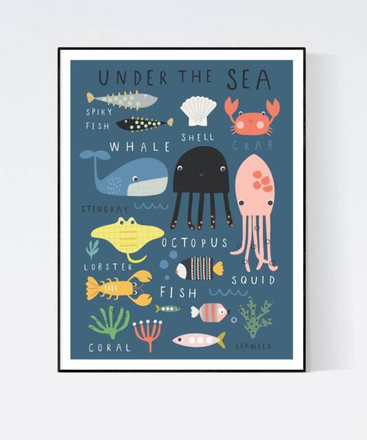 Under The Sea Wall Art - Wall Children's Prints Illustration - image 1
