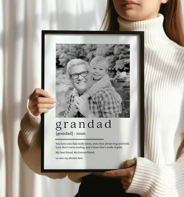 Photo Gift For Grandad - Personalised Print Grandparent Birthday Present Father's Day Unique Poster - image 1