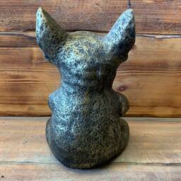 Stone Garden Gold Meditating Sitting French Bulldog/Frenchie Dog Ornament Statue - thumbnail 2