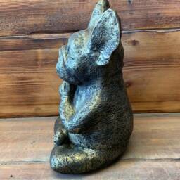 Stone Garden Gold Meditating Sitting French Bulldog/Frenchie Dog Ornament Statue - thumbnail 3