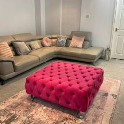 Handmade Velvet Chesterfield Footstool Luxury French Upholstered Ottoman - thumbnail 3