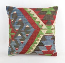 Kilim Pillow K20 16x16Inc, Kilim Cover, Home Decor, Decorative Throw - thumbnail 1