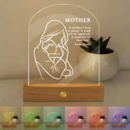 Personalized Night Light Gift For Mum - Mothers Day From Daughter Son Custom Acrylic Led Lamp Best 7 Color - thumbnail 4