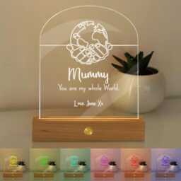 Personalized Night Light Gift For Mum - Mothers Day From Daughter Son Custom Acrylic Led Lamp Best 7 Color - thumbnail 3