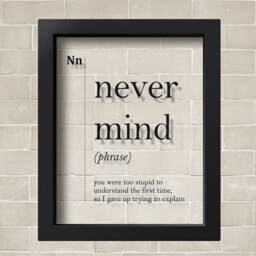 Transparent Never Mind Definition Print Dorm College Decor Minimalist Art Office Coworker New Job Gift Dictionary Scandinavian - thumbnail 2