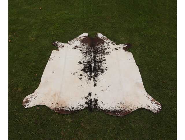 Natural Spotted Brown & White Cow Hide-Authentic Brazilian Skin-Genuine Hair On Large Cowhide Area Rug-Ideal Gift For Farmhouse Decor - image 1